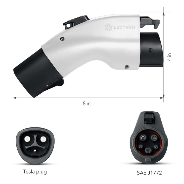 Lectron Tesla Supercharger (NACS) to CCS Adapter (500A / 1000V) + Tesla to J1772 Adapter (48A / White) Bundle