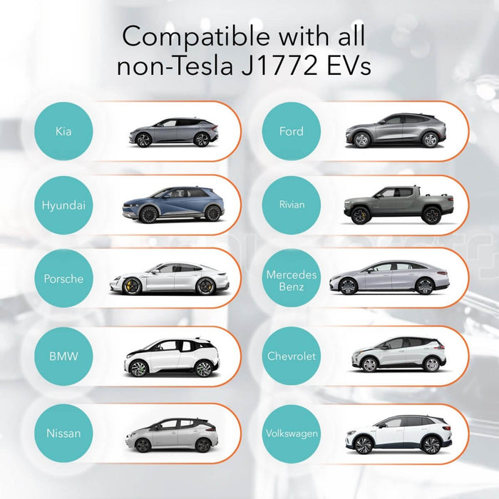 Lectron Portable Level 1 & 2 J1772 EV Charger | 110V & 240V | 12 & 40 Amp | NEMA 5-15 & 14-50