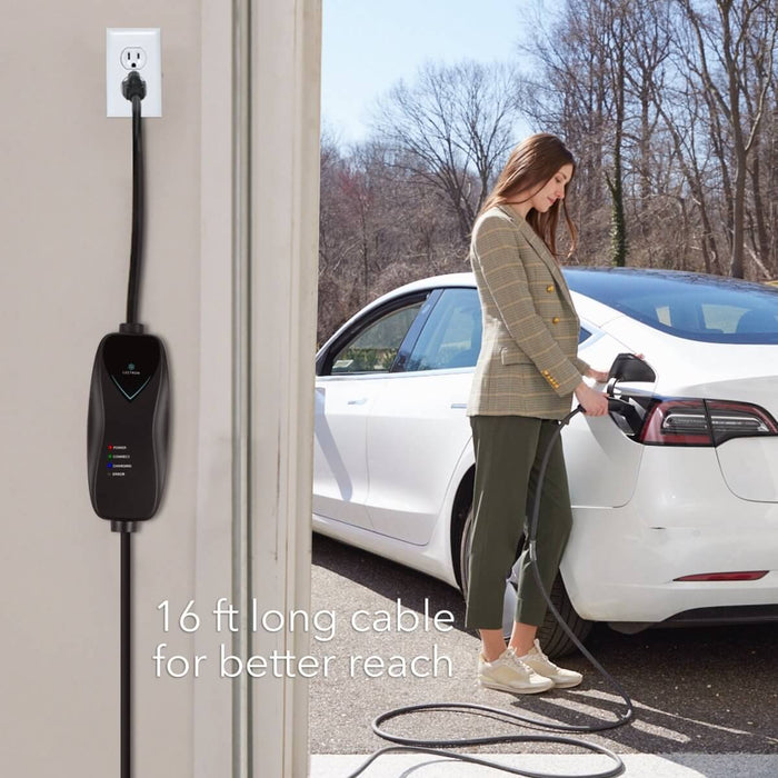 Lectron Portable Level 1 Tesla EV Charger | 110V | 15 Amp | NEMA 5-15 | Standard / WiFi-Enabled