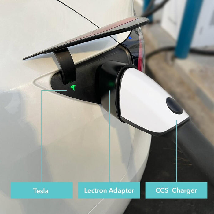 Lectron Portable Level 1 Tesla EV Charger + 300 Amp CCS to Tesla EV Charger Adapter Bundle | 110V | 15 Amp | NEMA 5-15